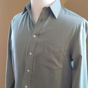 Stafford Mens Dress Shirt Green 15.5 34/35